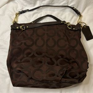 Coach Brown Sateen Hand Bag